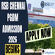 RSB Chennai  PGDM Admission 2026 Begins; Apply Now @rsb.edu.in